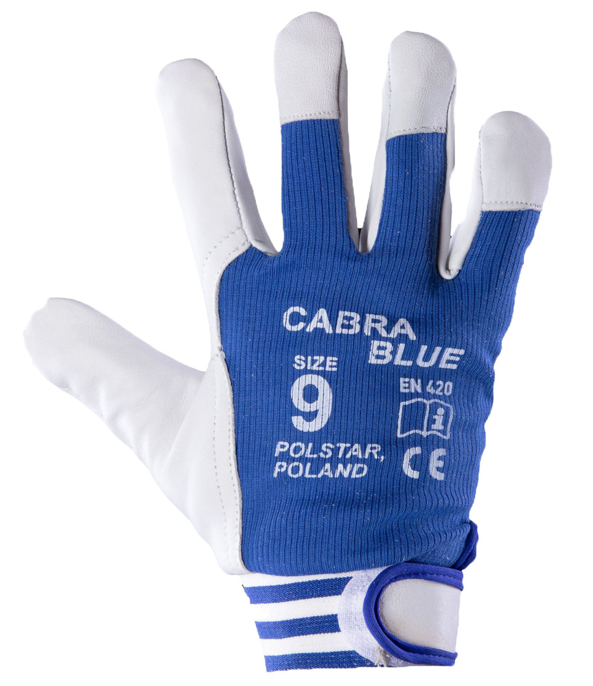 Rękawice robocze skórzane CABRA RSCB Niebieski rozm.8 1