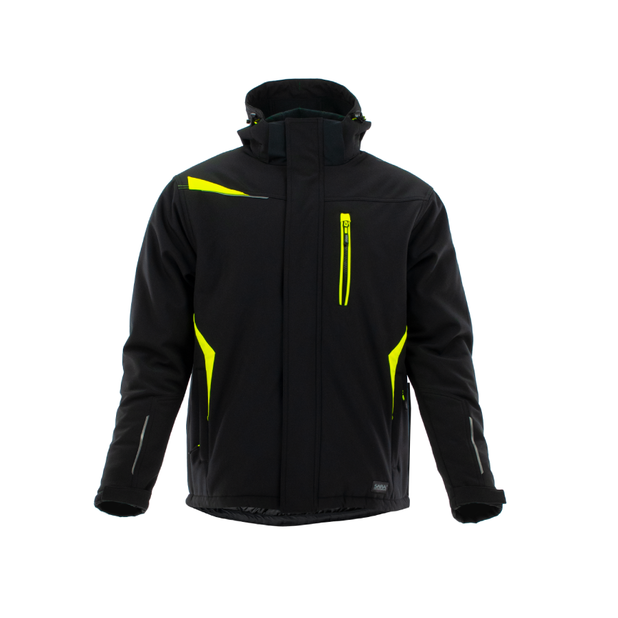 Kurtka robocza długa COMFORT WINTER Sara Workwear Czarno/Żółty
